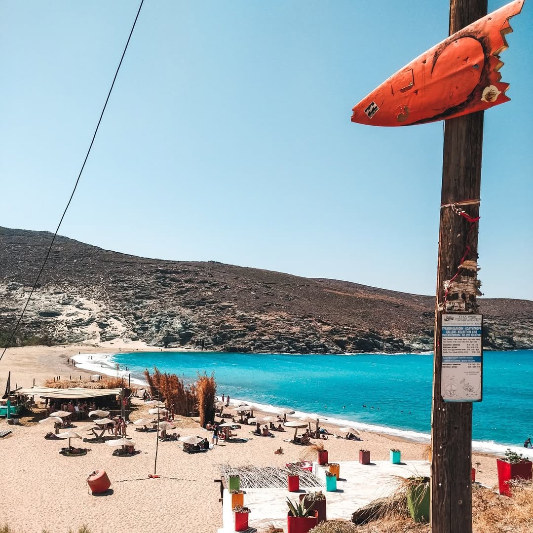 κολυμπήθρες Beach in Tinos κολυμπήθρες - sandy παραλία Τήνου