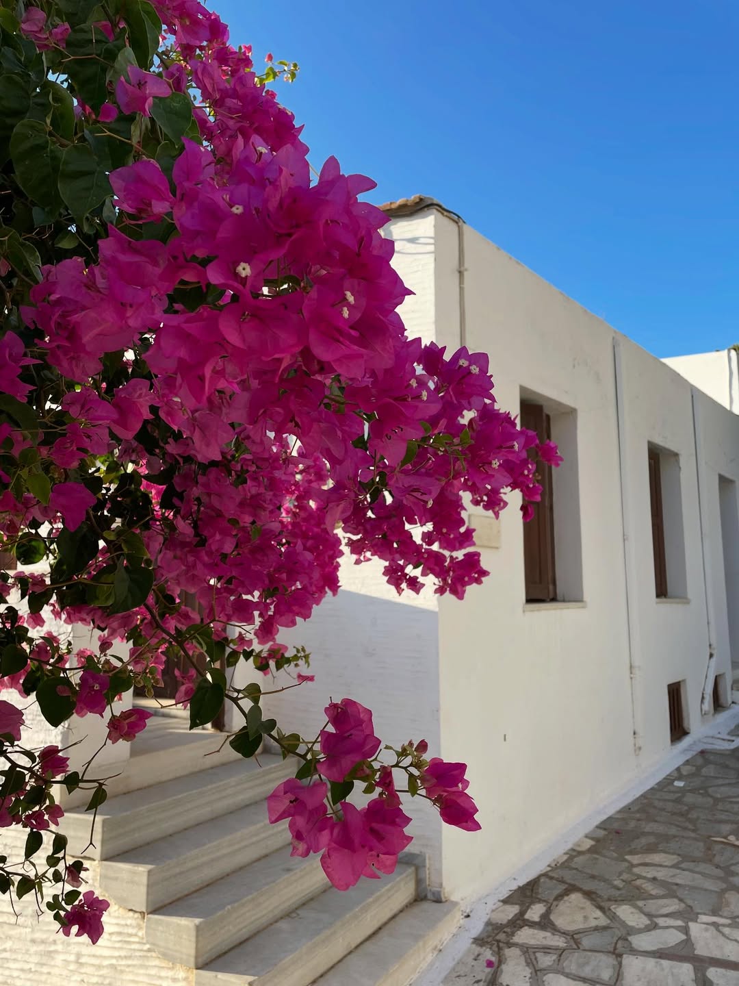 Traditional narrow streets of Pyrgos Tinos Greece